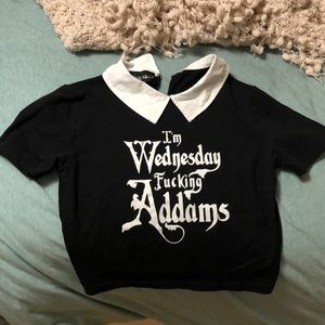 Wednesday Addams black crop top